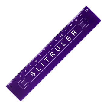 スリットルーラーP１５cm  品番：110200053 ロゴ バイオレット,固定も移動も自在にできる定規,ずれない定規,滑らない定規,non-slip ruler,レトロ,デザイン,シンプル,ユニーク,おしゃれ,上質,高級,丈夫,プレゼント,ギフト,贈り物,記念,祝い,ノベルティ,プロモーション,文具,文房具